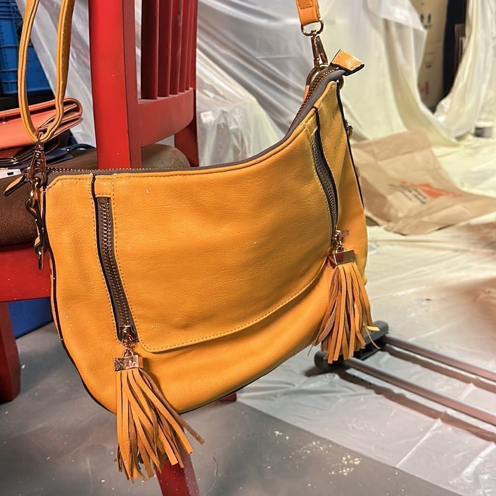Mustard Yellow Melie Bianco Leather Hobo Bag - Picture 6 of 7